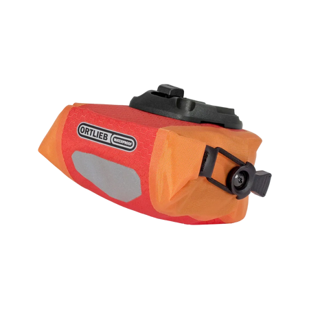 Orange and red waterproof bag with Ortlieb logo on a white background